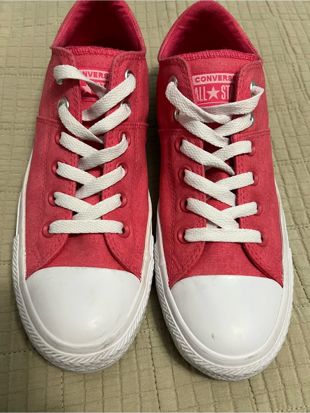 Converse Coral/Pink Low Top Sneakers with White Accents